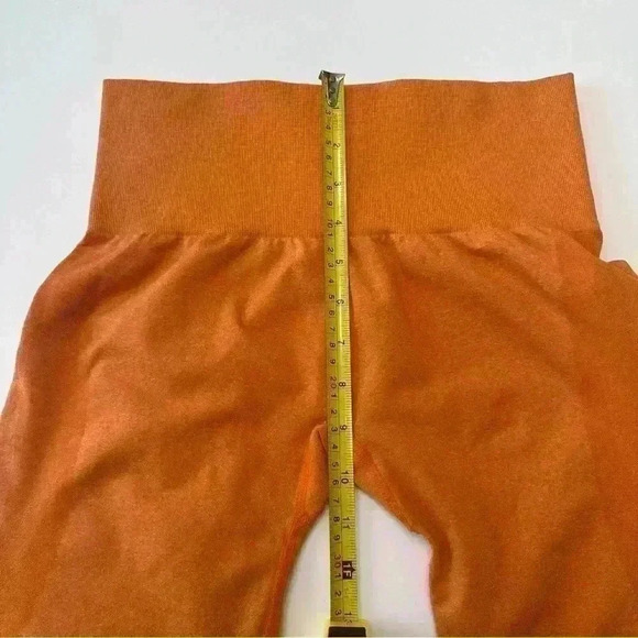 NVGTN Seamless Workout Gym Leggings Womens Medium Orange Athletic Yoga Running - Picture 9 of 11